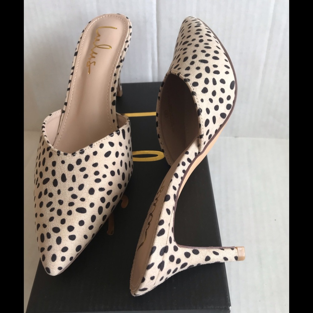 LULUS MULES HEEL ANIMAL PRINT NEW IN BOX